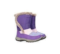 Mountain Warehouse Caribou Kids Fur Trim Snow Boots - Snowproof, Fleece Lining, High Traction Sole - Perfect To Keep Your Kids Feet Warm In Cold Winter Days Lilac Junior Shoe Size 4