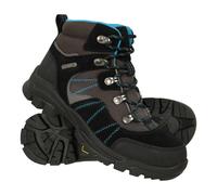 Mountain Warehouse Kids Edinburgh Suede IsoGrip Waterproof Hiking Boots - Blue - 2 UK - Blue - 60% Suede/10% Synthetic/10% EVA/10% Textile/10% Mesh