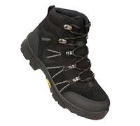 Mountain Warehouse Kids Edinburgh Waterproof Suede Walking Boots - Black - 2 UK - Black - 70% Suede/10% Mesh/10% Vibram/10% Textile