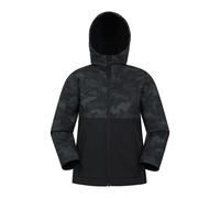 Mountain Warehouse Kids Exodus Camouflage Soft Shell Jacket - Black - 5-6 Years - Black