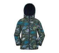 Mountain Warehouse Kids Exodus Dinosaurs Water Resistant Soft Shell Jacket - Dark Green - 9-10 Years - Dark Green - 100% Mixed