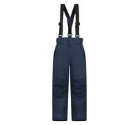 Mountain Warehouse Falcon Extreme Kids Ski Pants - Taped Seams, Waterproof Childrens Trousers, Snow Gaiters, Security Pockets - Ideal for Sports, Snowboarding Dark Blue Kids Size 7-8 Years