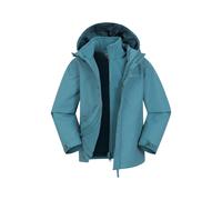 Mountain Warehouse Fell Kids 3 in 1 Rain Jacket | Lightweight & Water-Resistant Coat with Detachable Inner Fleece for Warmth & Packaway Hood, For Winter, Walking, School