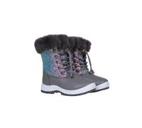 Mountain Warehouse Kids Fizz Faux Fur Lined Snow Boots - Silver - 1 UK - Silver