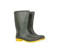 Mountain Warehouse Kids Flat Wellies - Rubber Boots with Durable Sole, PVC Rain Boots, Soft Fabric Lining - for School, Hiking and Outdoor, khaki, 30.5 EU
