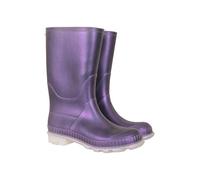 Mountain Warehouse Kids Flat Wellies - Rubber Boots with Durable Sole, PVC Rain Boots, Soft Fabric Lining - for School, Hiking and Outdoor, berry, 29 EU