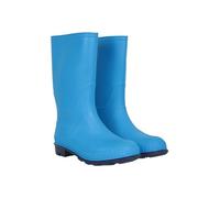 Mountain Warehouse Plain Kids Wellies - Waterproof, Soft Jersey Lined Wellington Boots, Gripped Sole, Boys & Girls - Spring Summer, Rain, School, Outdoors Blue Junior Shoe Size 3