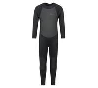 Mountain Warehouse Kids Full Wetsuit - 2mm Thickness, UPF50+, Neoprene Children's Wetsuit, Flat Seams, Easy Glide Zip Swimming Wetsuit - Spring Summer Black Kids Size 7-8 Years