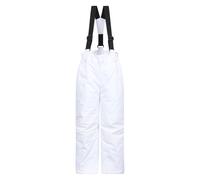 Mountain Warehouse Honey Kids Snow Pants - Snowproof Childrens Trousers, Water Resistant Rain Pants with Zipped Pockets - for Sports, Skiing Holidays, Snowboarding White Kids Size 7-8 Years