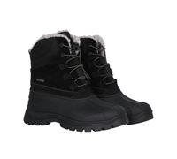 Mountain Warehouse Kids Leather Waterproof Borg Lined Snow Boots - Black - 1 UK - Black