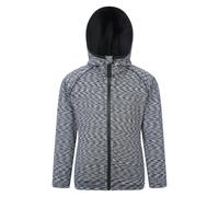 Mountain Warehouse Kids Marathon Stripe Full Zip Hoodie - Black - 13 Years - Black - 93% Polyester/7% Elastane