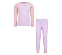 Mountain Warehouse Kids Merino II Base Layer Set - Warm & Cosy, Lightweight & Breathable Top, Boys & Girls - Autumn Winter, Outdoors, Travelling & Hiking Lilac (03) Kids Size 7-8 Years
