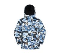 Mountain Warehouse Kids Mogal Geometric Ski Jacket - Pale Blue - 11-12 Years - Pale Blue - 100% Polyester