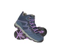 Mountain Warehouse Oscar Kids Walking Boots - Durable Childrens Hiking Shoes, Breathable Girls & Boys Footwear, Suede, Synthetic & Mesh Upper - for Camping & Trekking, Dark Purple, Kids Shoe Size 4 UK