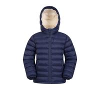Mountain Warehouse Seasons Fur-Lined Kids Padded Jacket - Lightweight, Warm & Water-resistant Puffer Coat, Boys & Girls - For Autumn Winter, School & Outdoors Navy Kids Size 11-12 Years