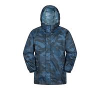 Mountain Warehouse Kids Pakka Camo Waterproof Jacket - Dark Blue - 7-8 Years - Dark Blue - 100% Polyester