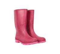 Mountain Warehouse Plain Kids Wellies - Waterproof, Soft Jersey Lined Wellington Boots with Gripped Sole for Boys & Girls - For Spring Summer, Rain, School, Outdoors Berry Kids Shoe Size 13
