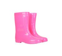 Mountain Warehouse Plain Kids Wellies - Waterproof, Soft Jersey Lined Wellington Boots, Gripped Sole, Boys & Girls - Spring Summer, Rain, School, Outdoors Bright Pink Kids Shoe Size 4