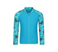 Mountain Warehouse Kids Printed Full Zip Rash Vest | Lightweight Swim Top with Sun Protection UPF 50+, Childrens Rash Guard with Active Days, For Beach, Pool, Surfing & Summer