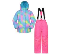 Mountain Warehouse Kids Printed Ski Jacket Set - Bright Pink - 2-3 Years - Bright Pink - 85% Polyester/15% Elastodiene