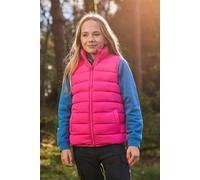 Mountain Warehouse Rocko Kids Padded Gilet - Water Resistant Rain Coat with Microfibre Padding & Front Pockets, Boys & Girls - For Autumn, Winter & Outdoors Pink Kids Size 11-12 Years