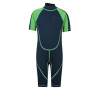 Mountain Warehouse Kids Shorty Wetsuit - 2.5mm Thickness, Flat Seams, Easy Glide Zip Children's Wetsuit, Neoprene, Adjustable Neck Closure - Spring Summer, Swim Green (Kids) Kids Size 7-8 Years