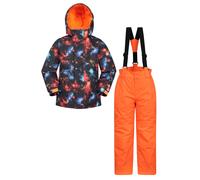 Mountain Warehouse Kids Ski Jacket & Trousers Set - Snowproof Ski Outfit, Front Pockets, Fleece Lined Skiwear, Integrated Snowskirt - Best for Winter Snowboarding Jet Black Teen Size 13 Years