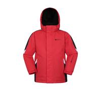 Mountain Warehouse Raptor Kids Ski Jacket - Snowproof, Fleece Lined Snow Coat with Hood - Boys and Girls Winter Warm Skiing, Snowboarding & Outdoors Red Kids Size 11-12 Years