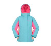 Mountain Warehouse Honey Kids Ski Jacket - Snowproof, Fleece Lined Snow Coat with Hood - Boys and Girls Winter Warm Skiing, Snowboarding & Outdoors Aqua Kids Size 2-3 Years