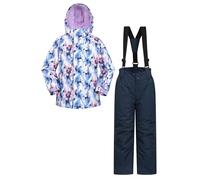 Mountain Warehouse Kids Ski Jacket & Trousers Set - Snowproof Ski Outfit, Front Pockets, Fleece Lined Skiwear, Integrated Snowskirt - Best for Winter Snowboarding Purple Kids Size 9-10 Years