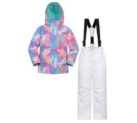 Mountain Warehouse Kids Ski Jacket & Trousers Set - Snowproof Ski Outfit, Front Pockets, Fleece Lined Skiwear, Integrated Snowskirt - Best for Winter Snowboarding Pink 11-12 Years