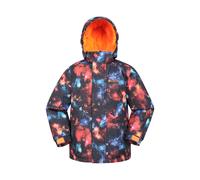 Mountain Warehouse Mogal Printed Kids Waterproof Ski Jacket - Zipped Pockets, Detachable Hood, Snowskirt -Best for Snowboarding, Winter Sports Black Kids Size 2-3 Years