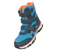 Mountain Warehouse Kids Slope Adaptive Softshell Snow Boots - Blue/Orange - Blue/Orange - 3 UK