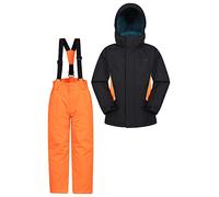 Mountain Warehouse Kids Snow Resistant Ski Jacket and Pants Set - Front Pockets, Fleece Lined, Integrated Inner Dress - Snowboarding Winter