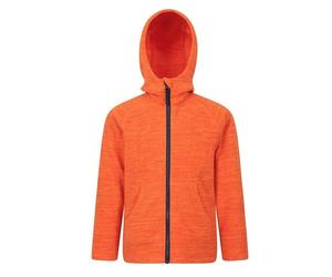 Mountain Warehouse Kids Snowdonia Microfleece Full Zip Hoodie - Orange - 5-6 Years - Orange - 100% Polyester