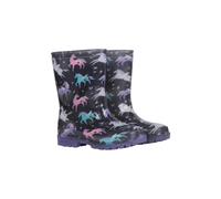 Mountain Warehouse Kids Splash Unicorn And Rainbow Light Up Wellington Boots - Black - 7 UK Child - Black