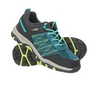 Mountain Warehouse Kids Stampede Waterproof Suede Walking Shoes - Two Tone Green - 1 UK - Two Tone Green - 50% Synthetic/50% Textile