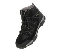Mountain Warehouse Kids Trail Suede Walking Boots - Black - Black - 1 UK - 40% Ripstop/20% Suede/10% Rubber/10% Phylon/10% EVA/10% Mesh