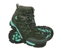 Mountain Warehouse Kids Trail Suede Walking Boots - Teal - Teal - 4 UK - 40% Ripstop/20% Suede/10% Rubber/10% Phylon/10% EVA/10% Mesh