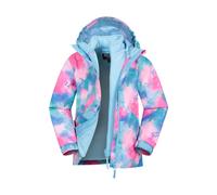 Mountain Warehouse Kids Unisex 'Aries' 3 in 1 Waterproof Jacket Inner Fleece Hooded Full Zip Winter Coat Blue - Size 2-3Y