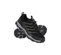 Mountain Warehouse Kids Unisex 'Bolt' Active Shoes with Toe Bumpers Lace Up Waterproof Sneakers Black - Size UK 10 Kids