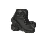 Mountain Warehouse Kids Unisex 'Canyon' Waterproof Boots with Deep Lugs Breathable Rain Boot Black Leather - Size UK 4