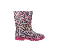 Mountain Warehouse Kids Unisex Childrens/Kids Splashed Leopard Print Flashing Lights Wellington Boots (Pink) - Size UK 10 Kids