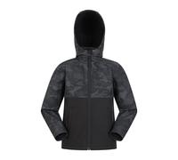 Mountain Warehouse Kids Unisex 'Exodus' Softshell Jacket Fleece Lined Wind & Water Resistant Breathable Coat Black - Size 5-6Y