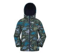 Mountain Warehouse Kids Unisex 'Exodus' Softshell Jacket with Two Side Pockets Fleece Lined Water Resistant Outdoors Coat Dark Green - Size 7-8Y