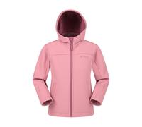 Mountain Warehouse Kids Unisex 'Exodus' Softshell Jacket with Two Side Pockets Fleece Lined Water Resistant Outdoors Coat Light Pink - Size 13Y