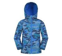 Mountain Warehouse Kids Unisex 'Exodus' Softshell Jacket with Two Side Pockets Fleece Lined Water Resistant Outdoors Coat Blue - Size 7-8Y