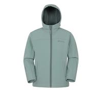 Mountain Warehouse Kids Unisex 'Exodus' Softshell Jacket with Two Side Pockets Fleece Lined Water Resistant Outdoors Coat Olive - Size 7-8Y