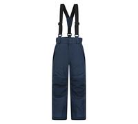 Mountain Warehouse Kids Unisex 'Falcon Extreme' Ski Pants Waterproof Warm Elastic Waist Winter Trouser Dark Blue - Size 7-8Y