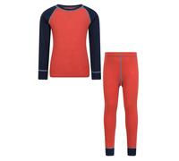 Mountain Warehouse Kids Unisex Merino Base Layer Set Quick Wicking Breathable Winter Top & Trouser Orange - Size 11-12Y